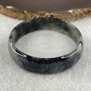 Type A Natural Semi Icy Wuji Grey Black Jadeite Bangle 27.65g Inner Diameter 53.3mm 14.3 by 3.9mm (Close to Perfect) - Huangs Jadeite and Jewelry Pte Ltd