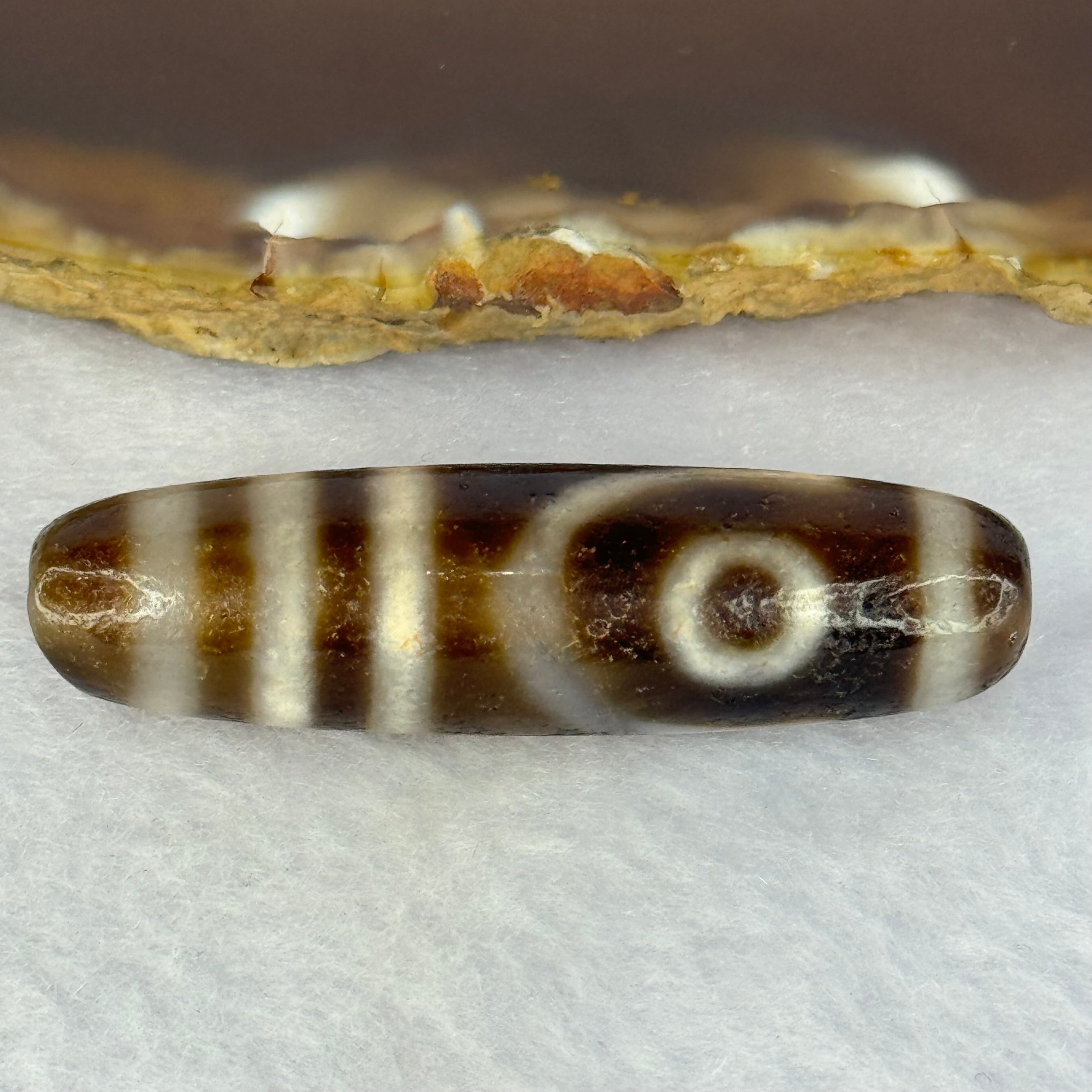 Natural Powerful Tibetan Old Oily Agate 2 Eyes Dzi Bead Heavenly Maste