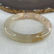 Natural Faint Yellow Flower Agate Bangle 58.92g Internal Diameter 58.8mm 11.8 by 12.3mm (Perfect) - Huangs Jadeite and Jewelry Pte Ltd