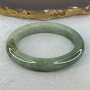 Type A Green with Light Green and Brown Jadeite Bangle 48.75g Internal Diameter 54.1mm 10.7 by 8.9mm (Very Slight Fine Line) - Huangs Jadeite and Jewelry Pte Ltd