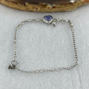Natural Blue Tanzanite Heart Shape with Cubic Zirconia in S925 Bracelet 2.96g 16-16cm 6.8 by 6.8 by 3.0mm 1 Bead - Huangs Jadeite and Jewelry Pte Ltd