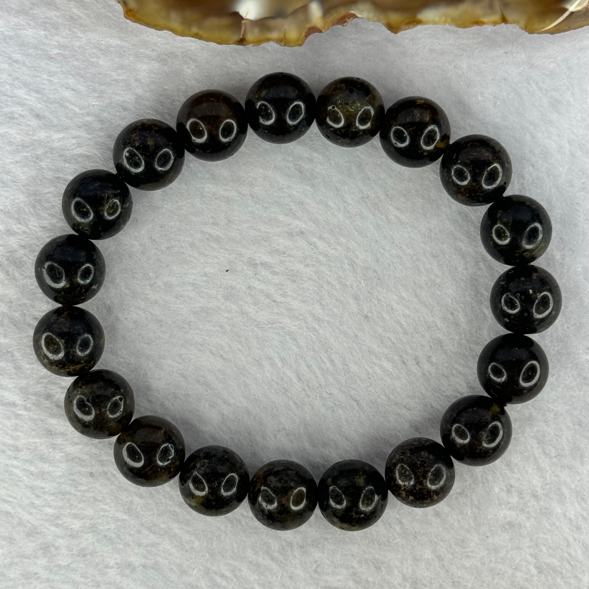 Natural Medicine Amber Beads Bracelet 天然药珀手链 10.38g 16cm 10.1mm 19 Beads - Huangs Jadeite and Jewelry Pte Ltd