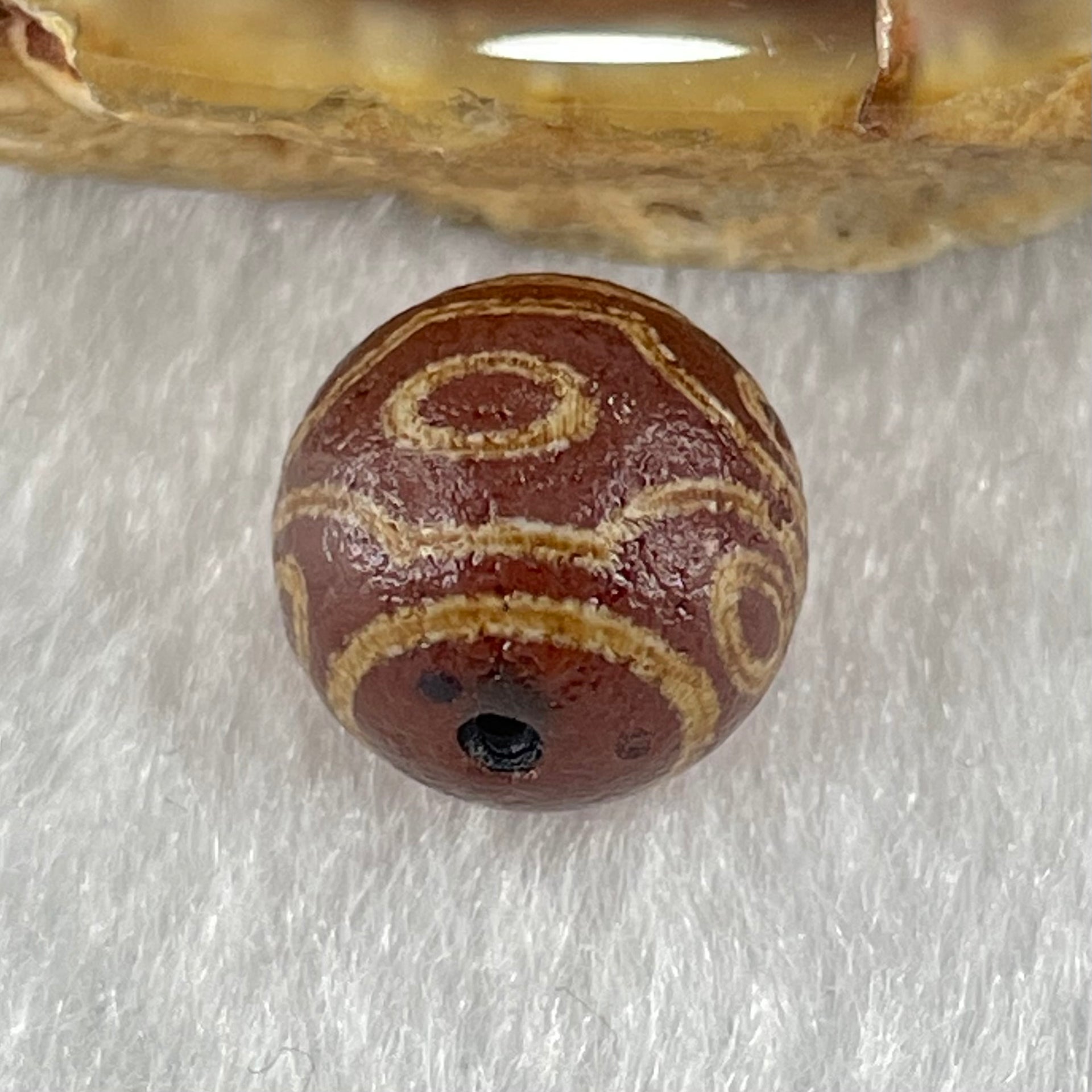 Natural Powerful Tibetan Old Oily Agate 6 Eyes Dzi Bead Heavenly Master (Tian Zhu) 六眼天诛 1.44g 10.0 by 10.4mm - Huangs Jadeite and Jewelry Pte Ltd
