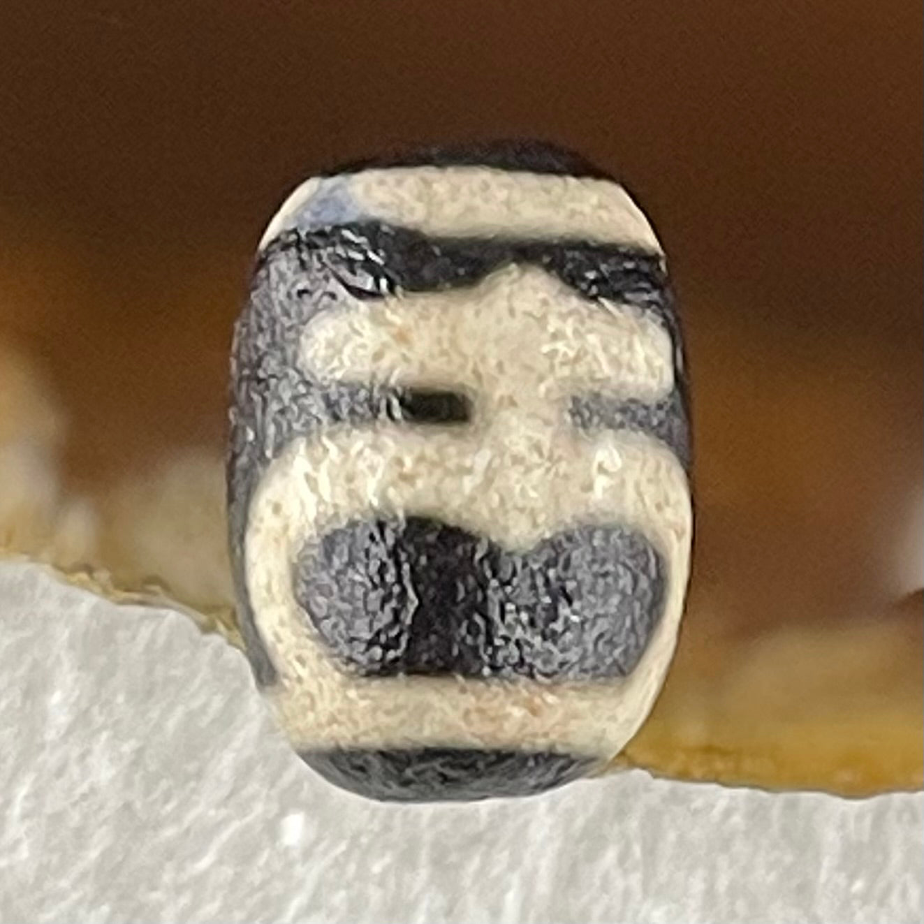 Natural Powerful Tibetan Old Oily Agate Double Nectar Vessel Dzi Bead Heavenly Master (Tian Zhu) 花蜜容器眼天珠 2.06g 13.9 by 9.9mm - Huangs Jadeite and Jewelry Pte Ltd