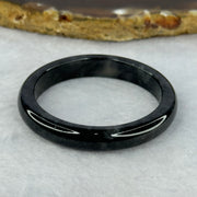 Type A Highly Translucent Black Grey Wuji Jadeite Baby Bangle 12.46g Internal Diameter 36.5mm 7.2 by 5.1mm - Huangs Jadeite and Jewelry Pte Ltd