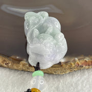 Natural Type A Light Lavender with Green Piao Hua Jadeite Pixiu Pendant 37.40g 42.3 by 25.0 by 16.0mm - Huangs Jadeite and Jewelry Pte Ltd