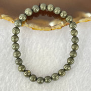 Natural Pyrite Beads Bracelet 天然黄铁矿手链 13.81g 15cm 6.6mm 28 Beads - Huangs Jadeite and Jewelry Pte Ltd