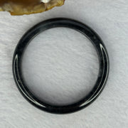 Type A Highly Translucent Black Grey Wuji Jadeite Baby Bangle 12.83g Internal Diameter 36.4mm 7.4 by 5.1mm - Huangs Jadeite and Jewelry Pte Ltd