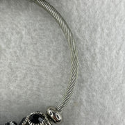 Natural Black Onyx Ball Charm with Bee Silver Bracelet 23.90g 13.7 by 5.0 by 1.2mm - Huangs Jadeite and Jewelry Pte Ltd