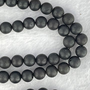 Natural Dark Matt Black Amber Beads Necklace 天然大黑天翁琥珀项链 20.59g 70cm 8.1mm 1 Bead 6.4mm 104 Beads - Huangs Jadeite and Jewelry Pte Ltd