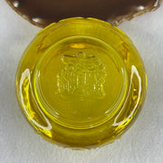 Yellow Liuli Wealth Pot with Ingot Yuan Bao Display Total Weight 648.22g 99.4 by 62.8mm - Huangs Jadeite and Jewelry Pte Ltd