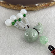 Natural Type A Green Jadeite Hulu Charm 24.96g 33.9 by 17.4mm - Huangs Jadeite and Jewelry Pte Ltd