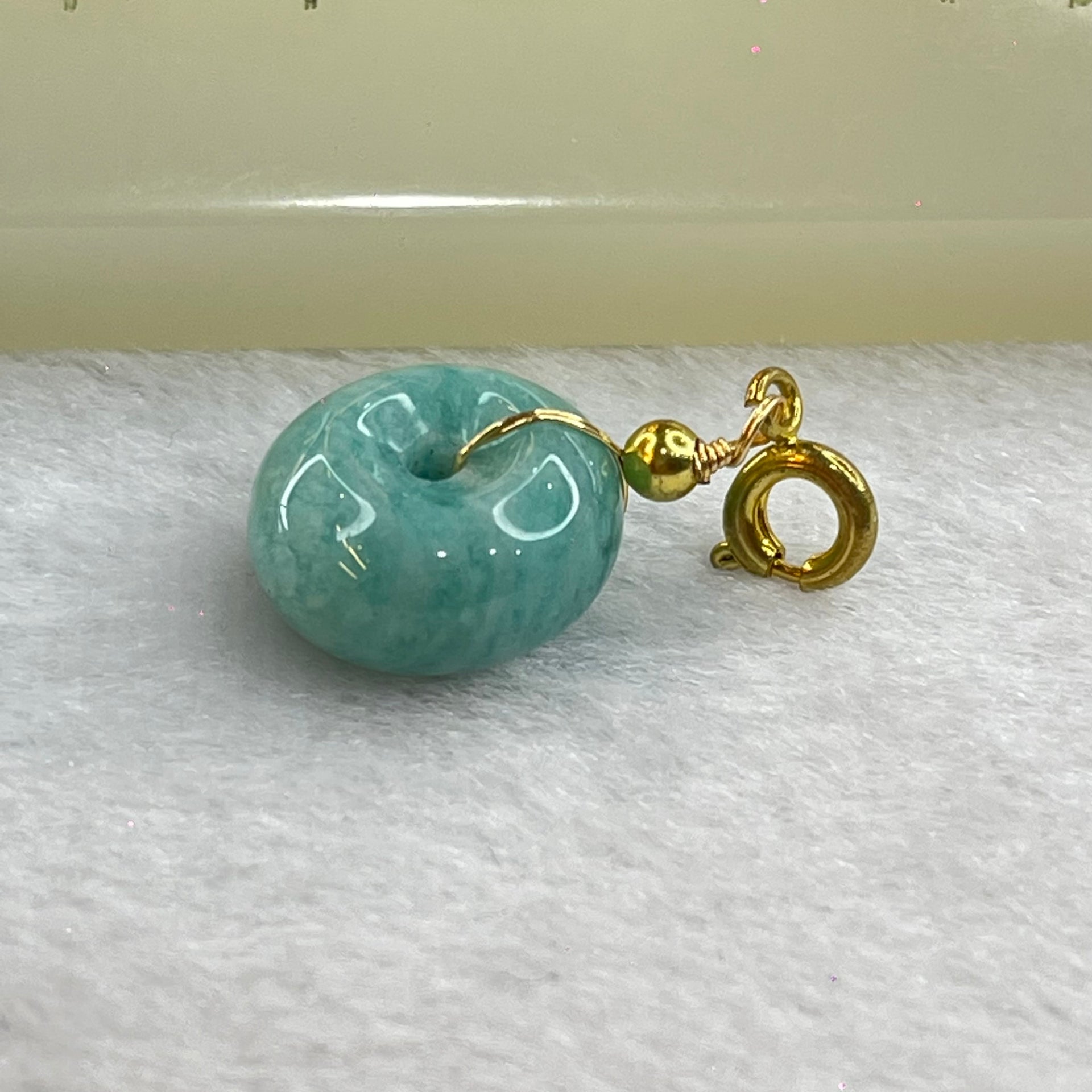 Natural Amazonite Charm Pendent 2.77g 14.6 by 8.0mm - Huangs Jadeite and Jewelry Pte Ltd