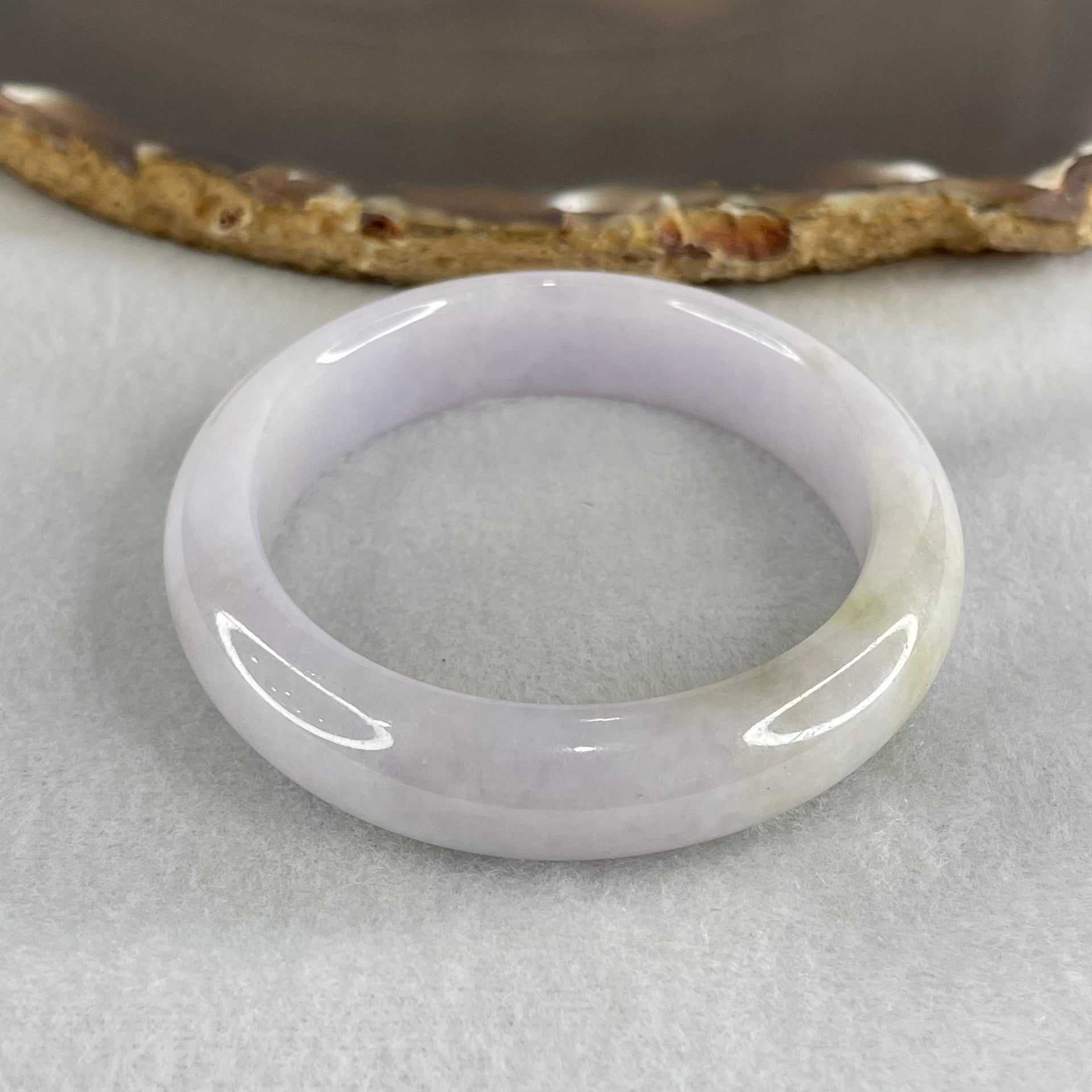 Type A Light Lavender Jadeite Oval Bangle 42.61g Internal Diameter 53.9mm 11.6 by 7.5mm (Very Slight Internal Line) - Huangs Jadeite and Jewelry Pte Ltd