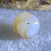 Natural Powerful Tibetan Old Oily Agate Tiger Tooth Daluo Dzi Bead Heavenly Master (Tian Zhu) 1.88g 9.9 by 10.9mm - Huangs Jadeite and Jewelry Pte Ltd