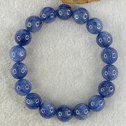 Natural Blue Kyanite Beads Bracelet 39.27g 15.5cm 10.8mm 18 Beads - Huangs Jadeite and Jewelry Pte Ltd