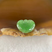 Type A Old Mine Full Green Jadeite Ruyi Charm Stone For Setting 0.50g 11.9 by 9.6 by 2.1mm - Huangs Jadeite and Jewelry Pte Ltd