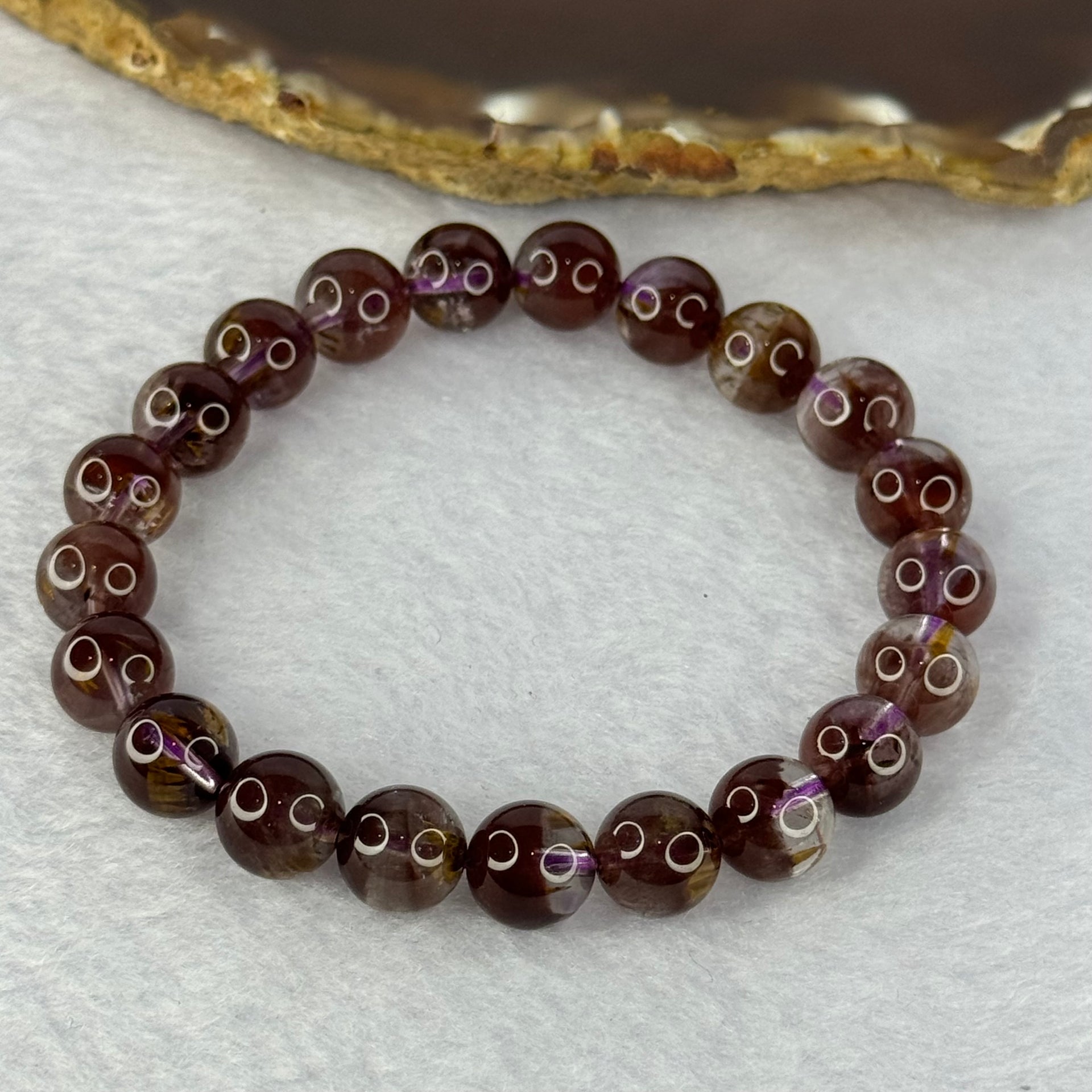 Very Good Grade Natural Auralite 23 Bracelet 天然激光23手链 24.96g 17cm 9.5mm 21 Beads - Huangs Jadeite and Jewelry Pte Ltd