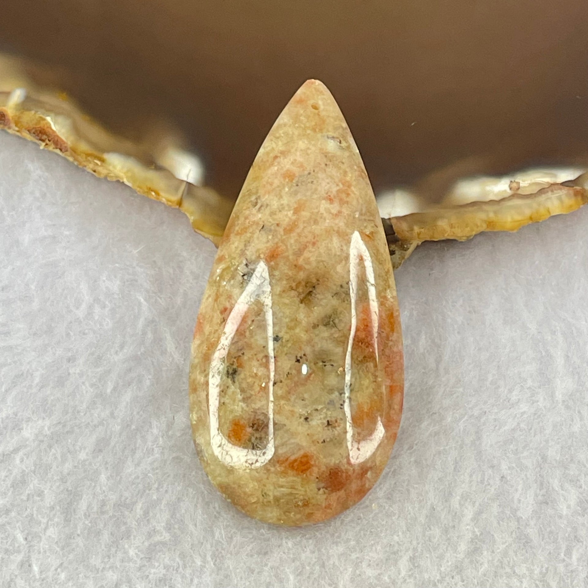 Natural Sunstone Pendant 17.27g 53.0 by 24.9 by 10.8mm - Huangs Jadeite and Jewelry Pte Ltd