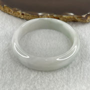 Natural Type A Faint Green Faint Lavender Jadeite Oval Bangle 37.24g Inner Diameter 56.6mm 12.7 by 6.4mm (Very Very Slight Internal Lines) - Huangs Jadeite and Jewelry Pte Ltd