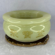 Natural Light Green Onyx Wealth Pot Display 2464.5g 160.0 by 65.0mm - Huangs Jadeite and Jewelry Pte Ltd