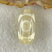 Natural Powerful Tibetan Old Oily Agate 3 Eyes Dzi Bead Heavenly Master (Tian Zhu) 三眼天诛 3.17g 20.1 by 10.4mm - Huangs Jadeite and Jewelry Pte Ltd