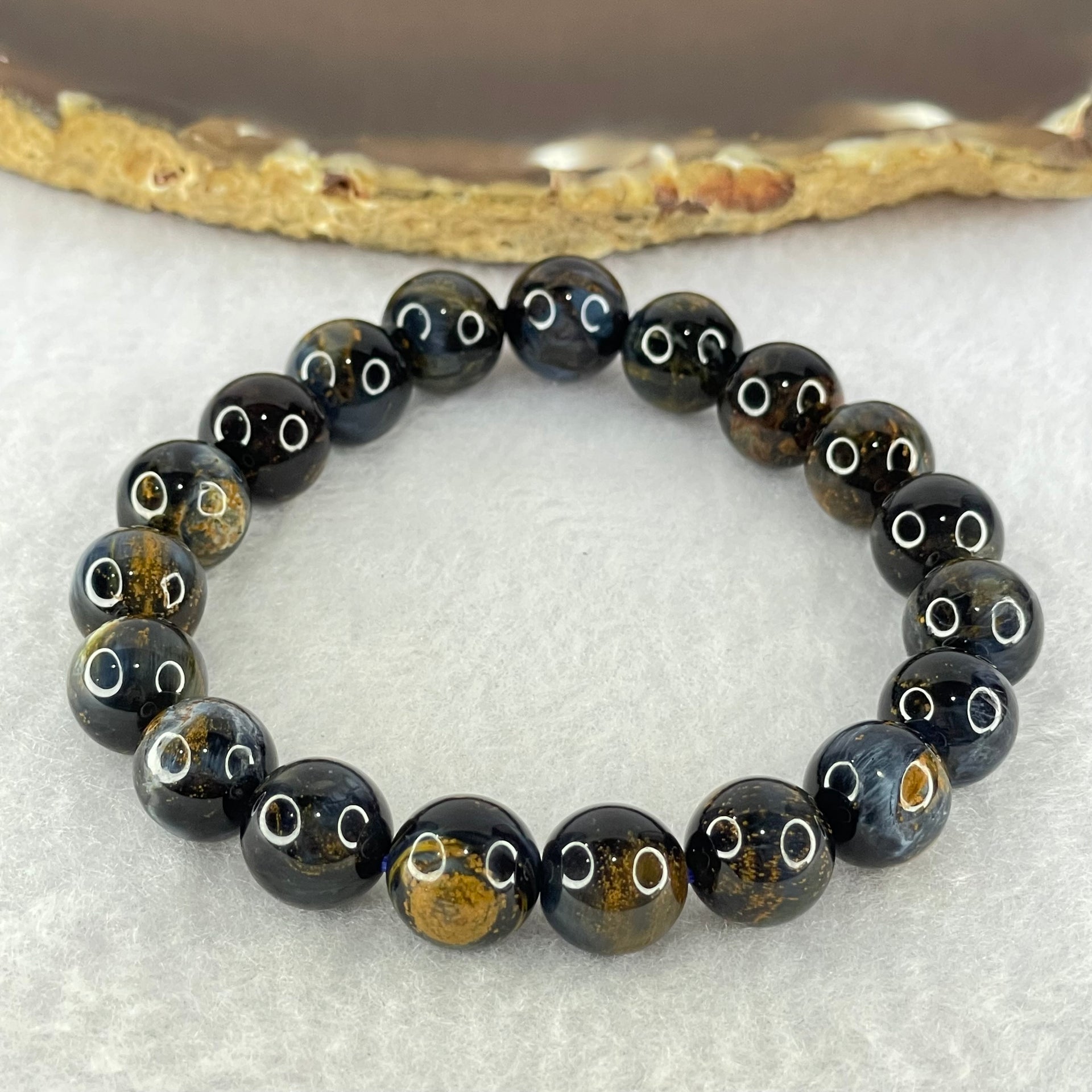 Good Grade Natural Petersite Beads Bracelet 27.55g 16cm 10.3mm 19 Beads - Huangs Jadeite and Jewelry Pte Ltd