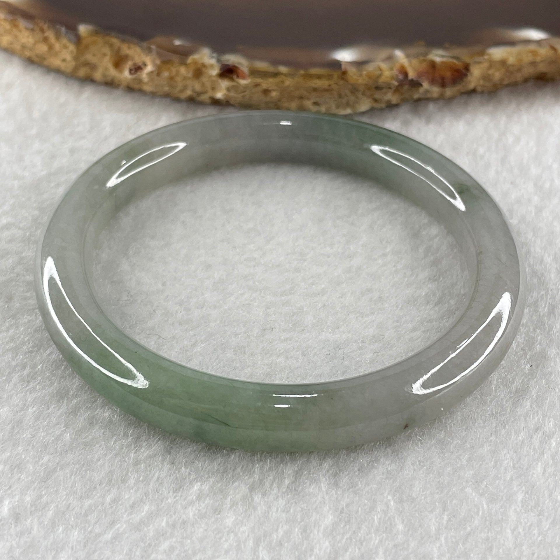 Type A Green with Wuji Lavender Jadeite Bangle Internal Diameter 51.3mm 31.15g 8.4 by 7.6mm (Very Slight Internal Lines) - Huangs Jadeite and Jewelry Pte Ltd