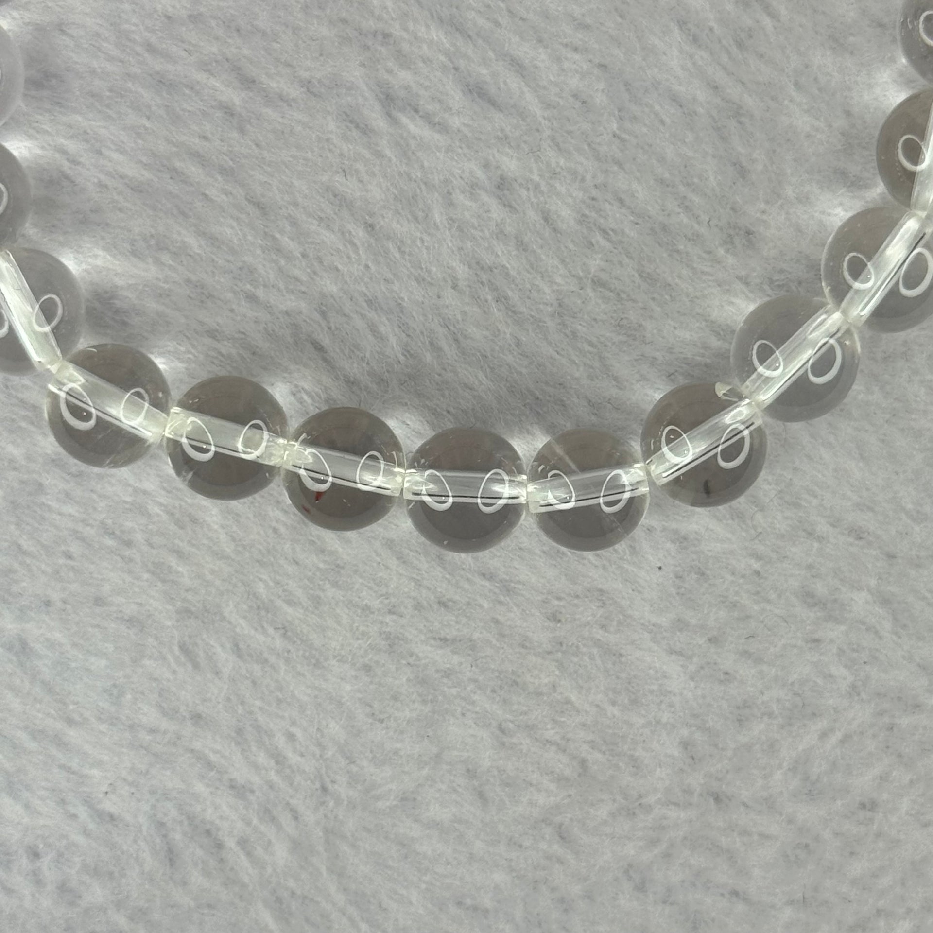 Natural Clear Quartz Bracelet 天然白水晶手链 18.62g 16.5cm 8.4mm 24 Beads - Huangs Jadeite and Jewelry Pte Ltd