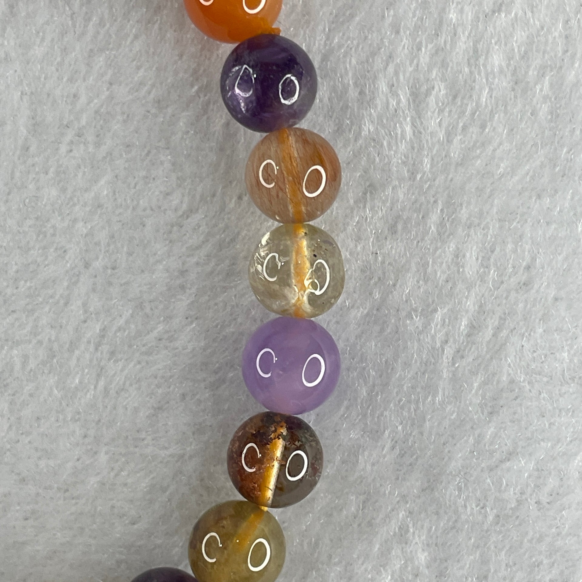 Natural Multi Treasures Mixed Quartz Beads Bracelet 15.99g 16cm 7.8mm 25Beads - Huangs Jadeite and Jewelry Pte Ltd