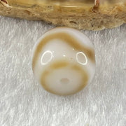 Natural Powerful Tibetan Old Oily Agate Tiger Tooth Daluo Dzi Bead Heavenly Master (Tian Zhu) 1.95g 9.7 by 11.0mm - Huangs Jadeite and Jewelry Pte Ltd