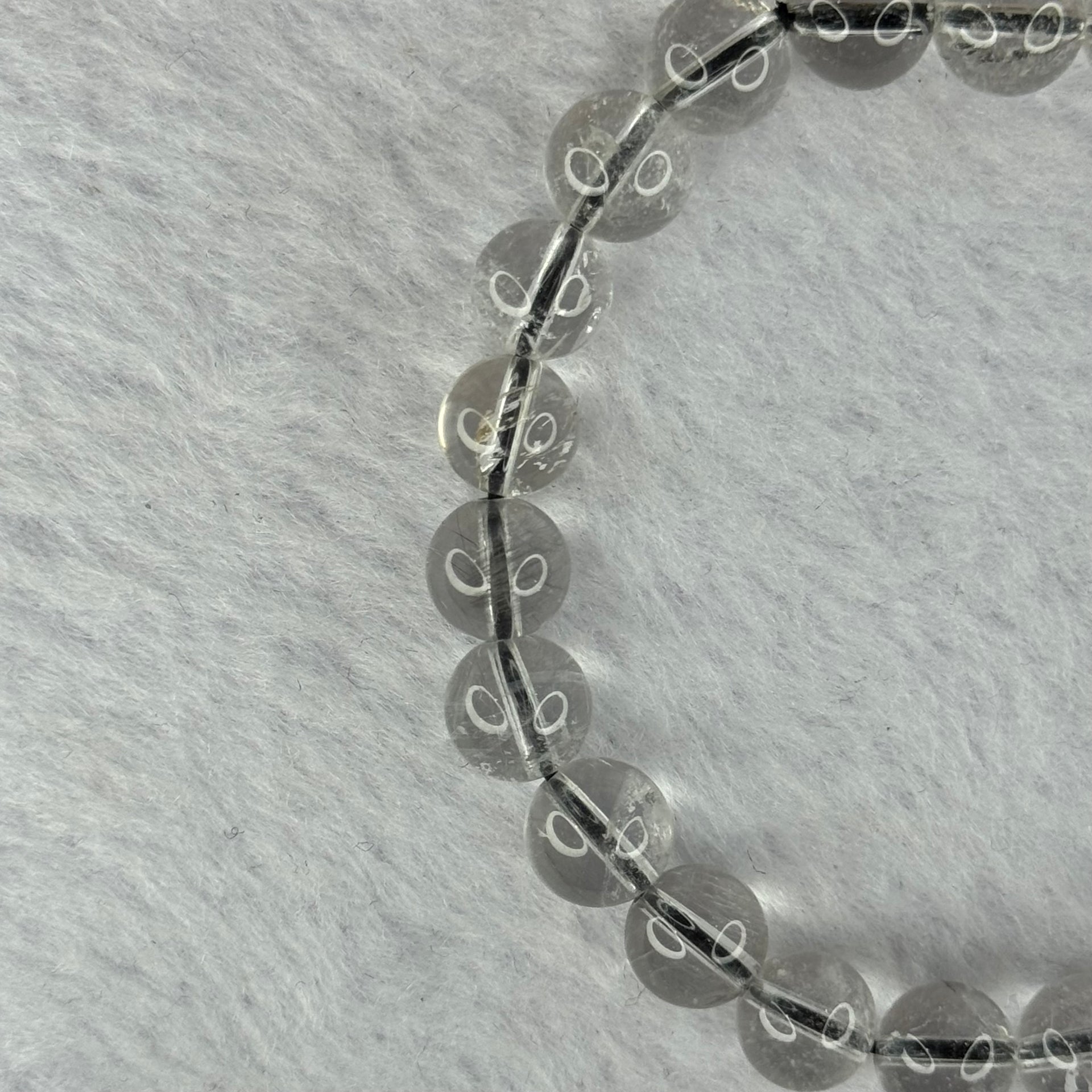 Natural Titanium Rutilated Clear Quartz 14.51g 14.5cm 8.2mm 23 Beads - Huangs Jadeite and Jewelry Pte Ltd