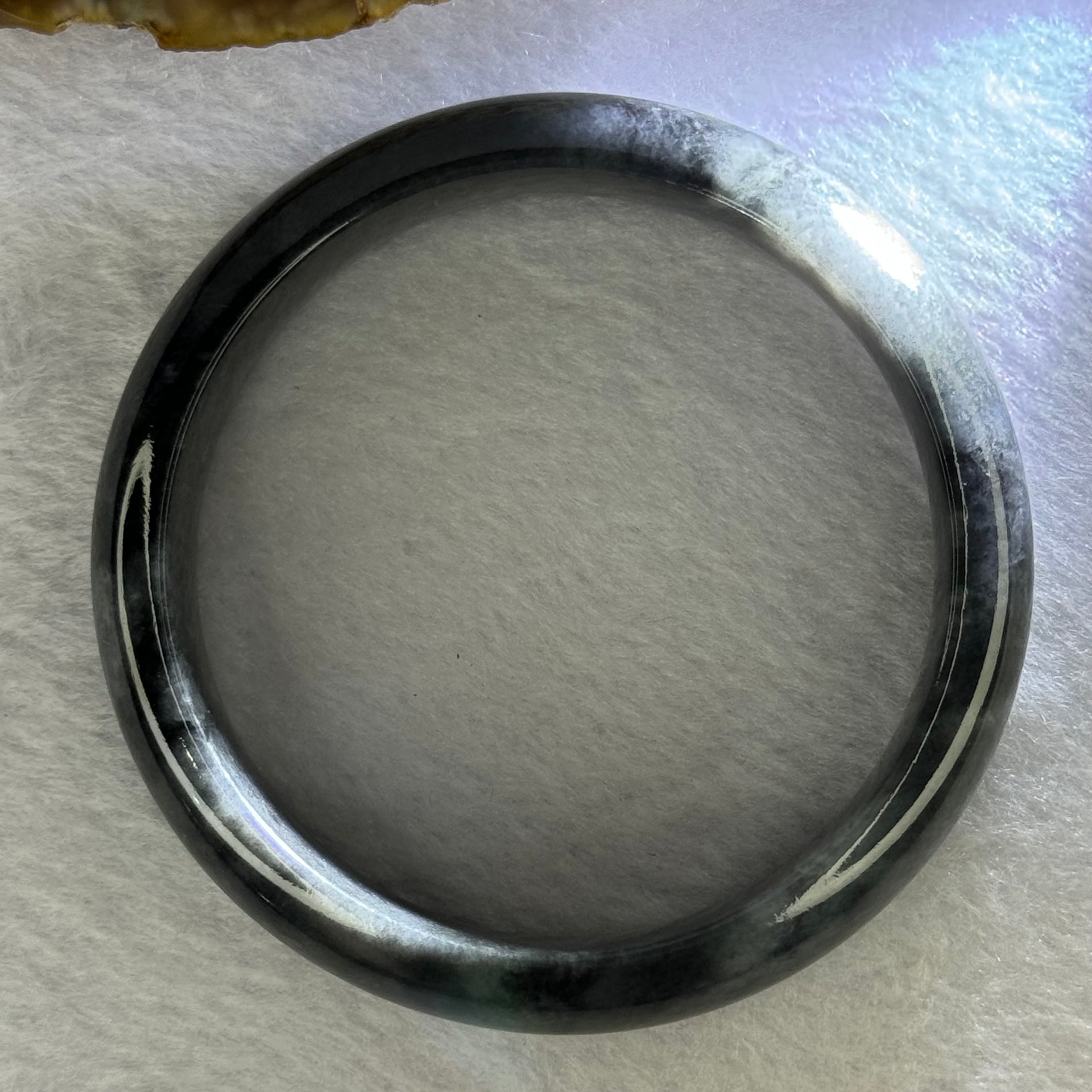Type A Wuji Greyish Black Jadeite Bangle 72.38g Internal Diameter 60.4mm 16.2 by 8.4mm (Close to Perfect) - Huangs Jadeite and Jewelry Pte Ltd