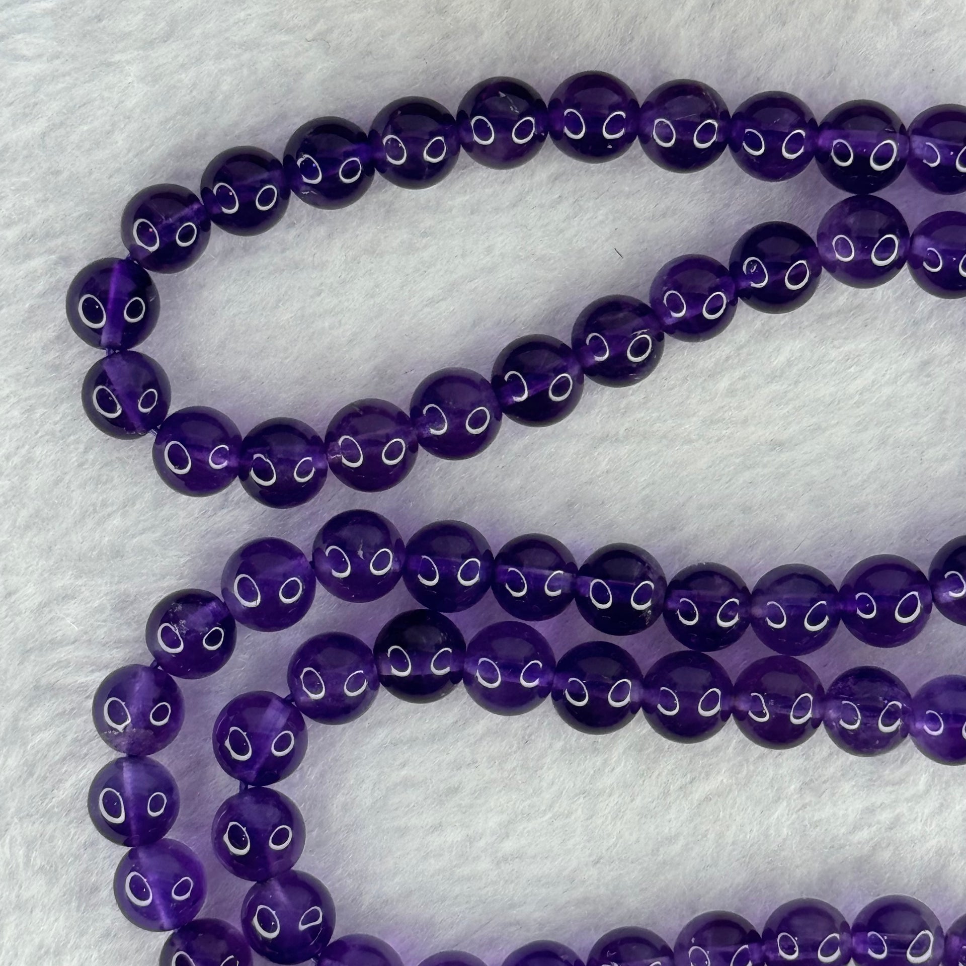 Good Grade Natural Amethyst Necklace 40.57g 52cm 7.5mm 78 Beads - Huangs Jadeite and Jewelry Pte Ltd