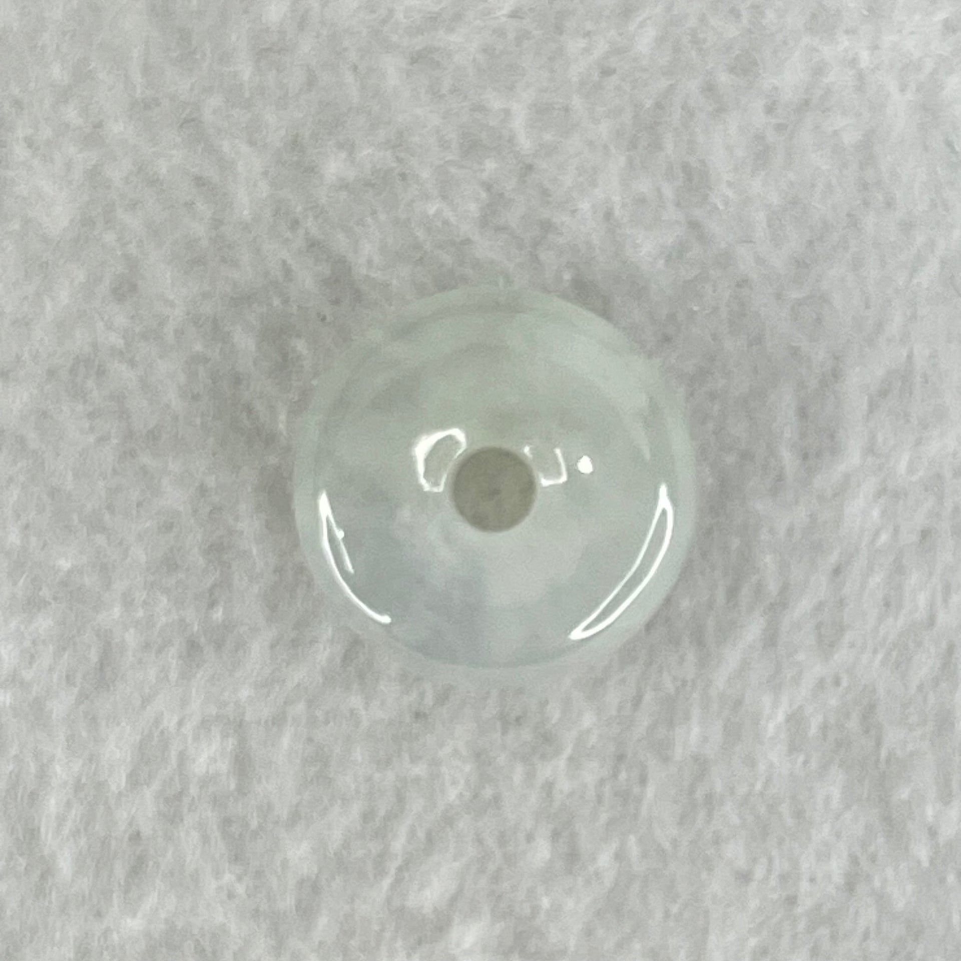 Type A Icy White Jadeite Ping An Kou Donut Charm Pendant 1.62g 12.7 by 4.8mm - Huangs Jadeite and Jewelry Pte Ltd