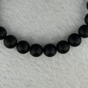 Natural Dark Matt Black Amber Beads Bracelet 天然大黑天翁琥珀手链 7.08g 15cm 8.4mm 22 Beads - Huangs Jadeite and Jewelry Pte Ltd