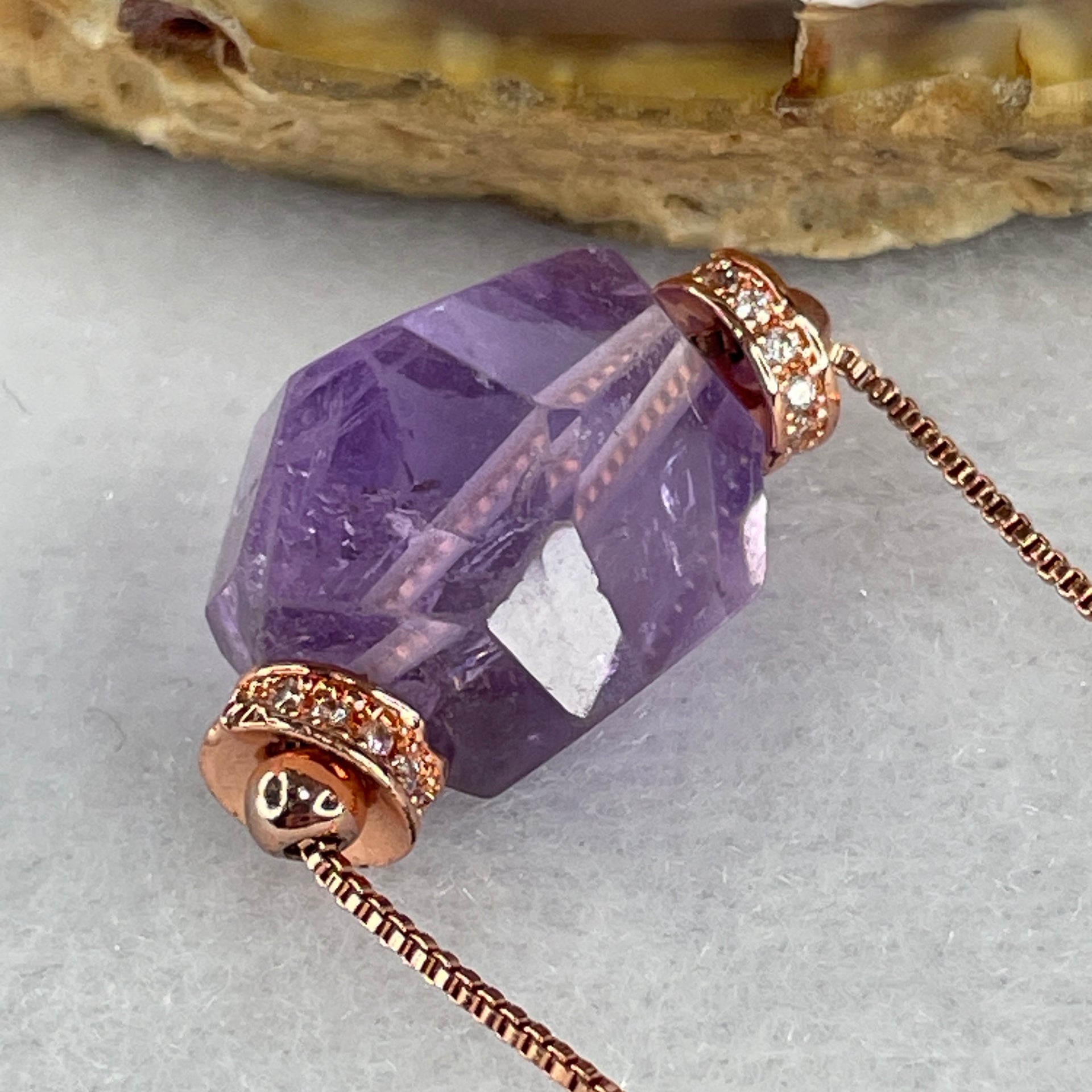 Natural Amethyst Necklace 5.60g 42cm 15.0 by 3.8 by 10.5mm - Huangs Jadeite and Jewelry Pte Ltd