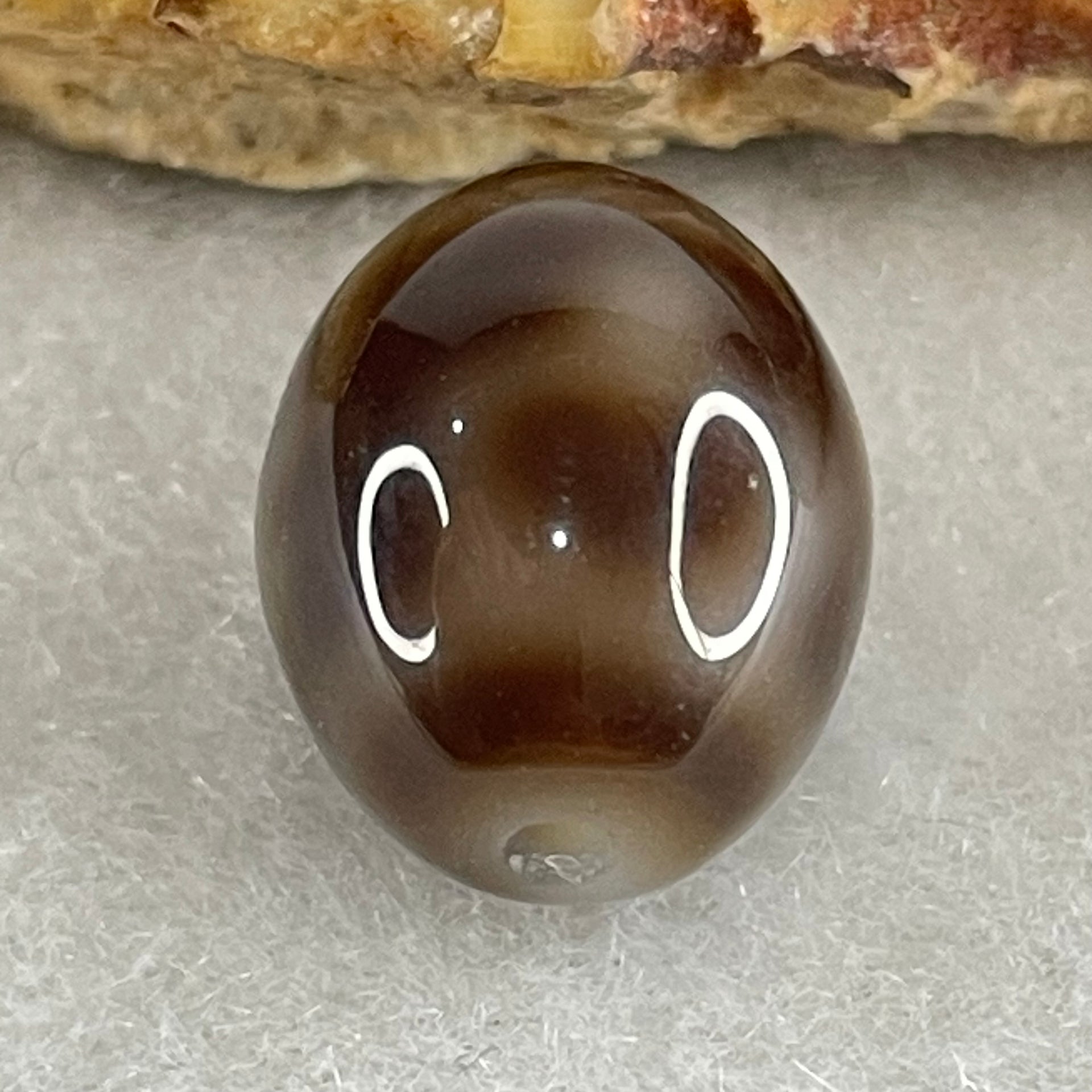 Natural Powerful Tibetan Old Oily Agate 4 Nectar Vessel Dzi Bead Heavenly Master (Tian Zhu) 花蜜容器天珠 2.83g 14.0 by 12.0mm - Huangs Jadeite and Jewelry Pte Ltd