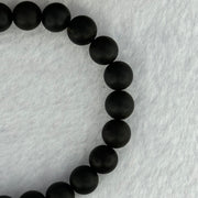 Natural Dark Matt Black Amber Beads Bracelet 天然大黑天翁琥珀手链 6.95g 15cm 8.4mm 22 Beads - Huangs Jadeite and Jewelry Pte Ltd