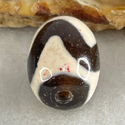 Natural Powerful Tibetan Old Oily Agate Tiger Tooth Daluo Dzi Bead Heavenly Master (Tian Zhu) 虎呀天诛 3.99g 16.7 by 12.6mm - Huangs Jadeite and Jewelry Pte Ltd