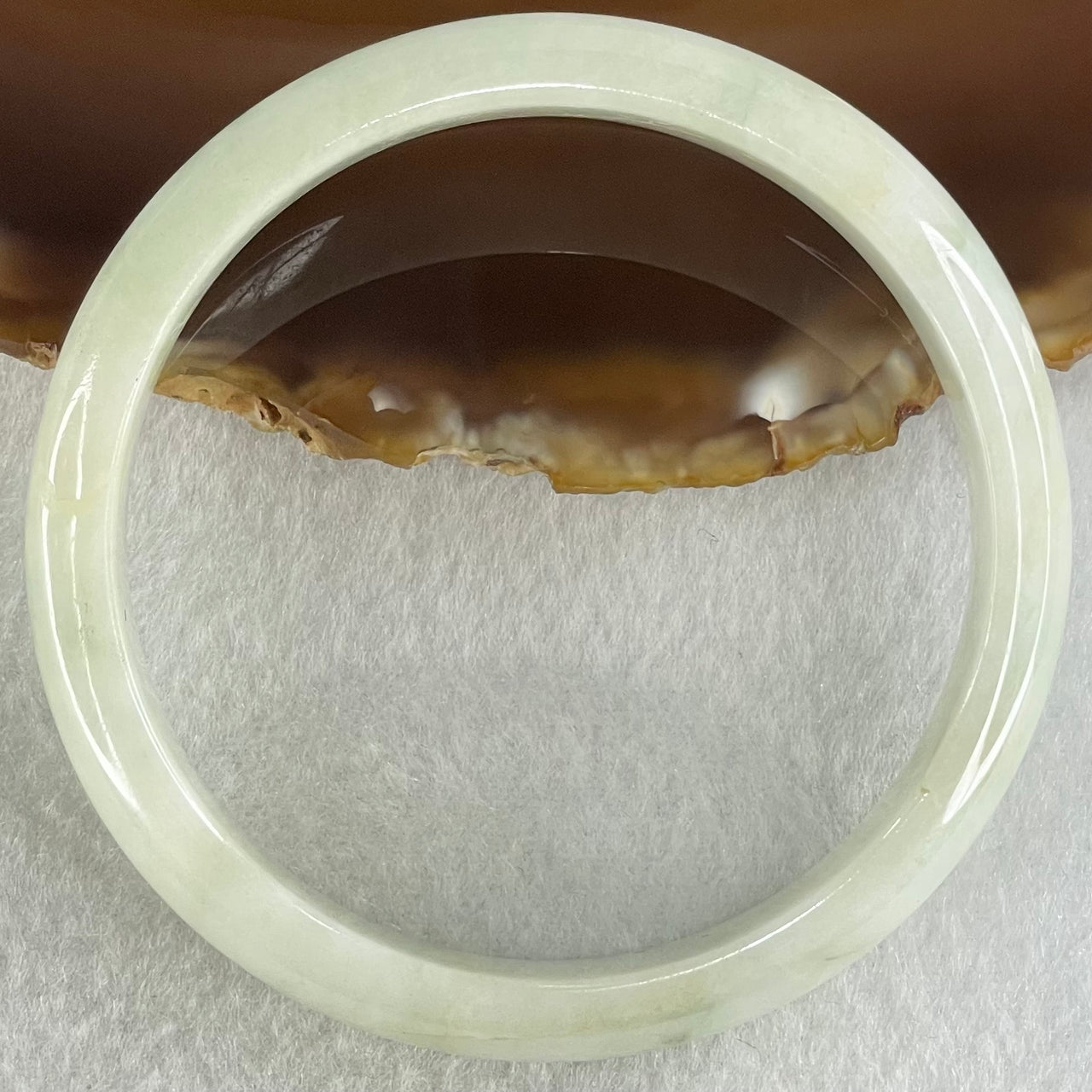 Type A Light Green Lavender Jadeite Bangle 36.61g Internal Diameter 56.5mm 11.0 by 6.4mm (External and Internal Lines) - Huangs Jadeite and Jewelry Pte Ltd