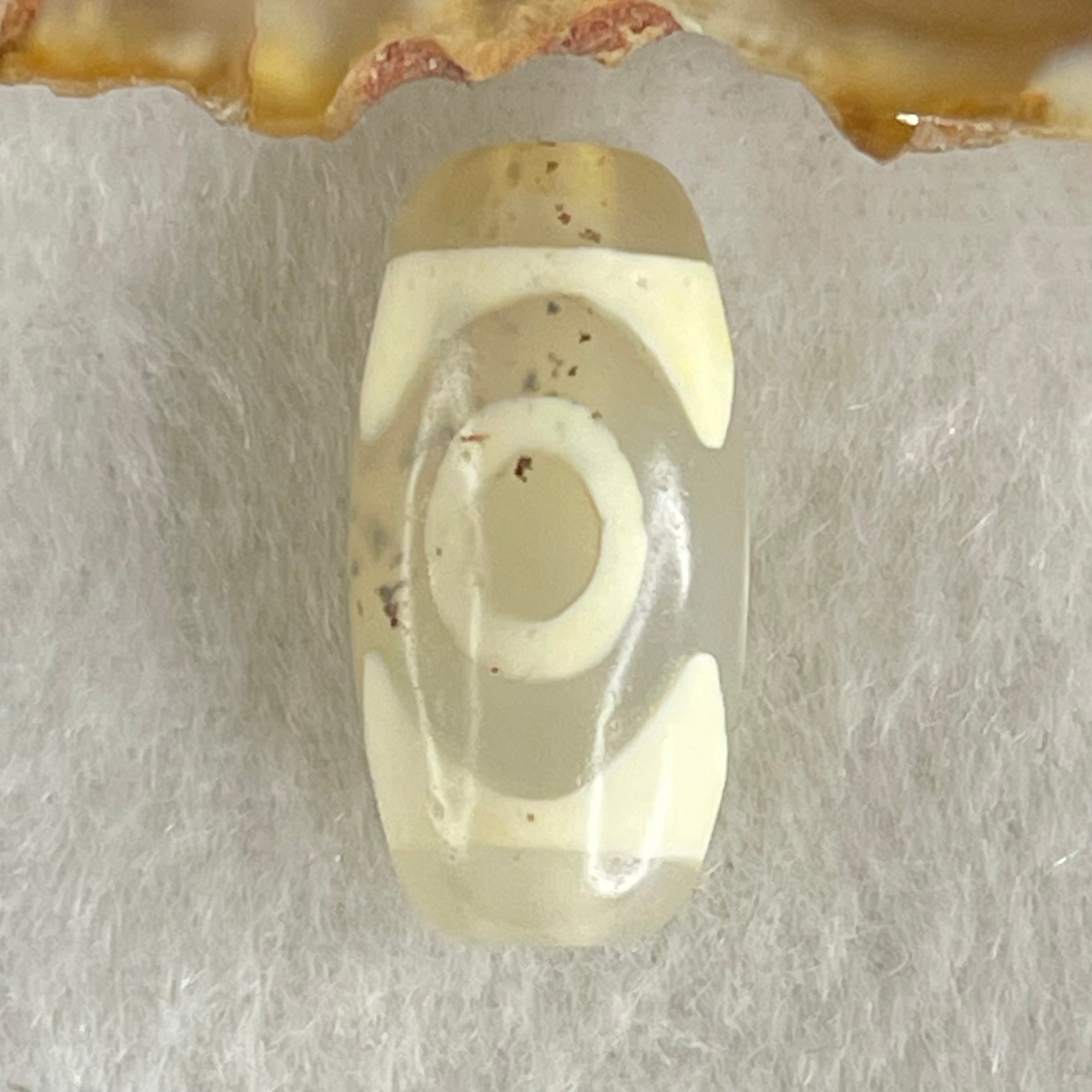 Natural Powerful Tibetan Old Oily Agate 3 Eyes Dzi Bead Heavenly Master (Tian Zhu) 三眼天诛 2.88g 19.8 by 9.9mm - Huangs Jadeite and Jewelry Pte Ltd