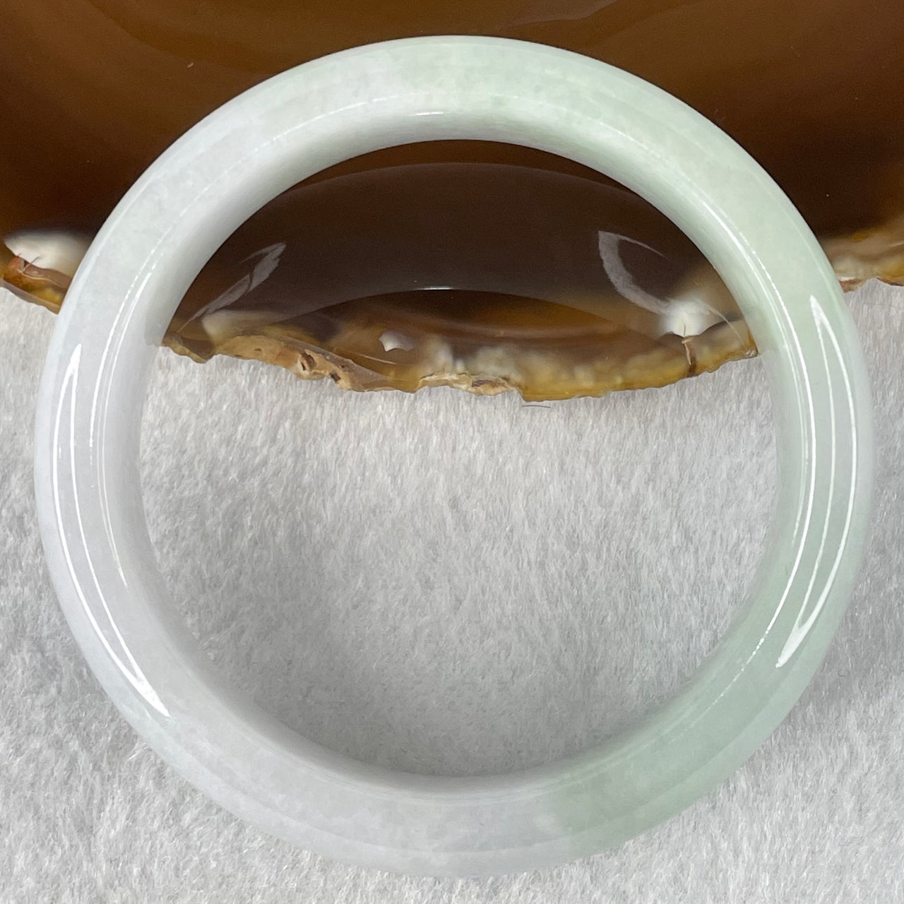 Type A Light Green and Faint Lavender Jadeite Bangle 64.37g Internal Diameter 56.0mm 15.2 by 8.0mm - Huangs Jadeite and Jewelry Pte Ltd