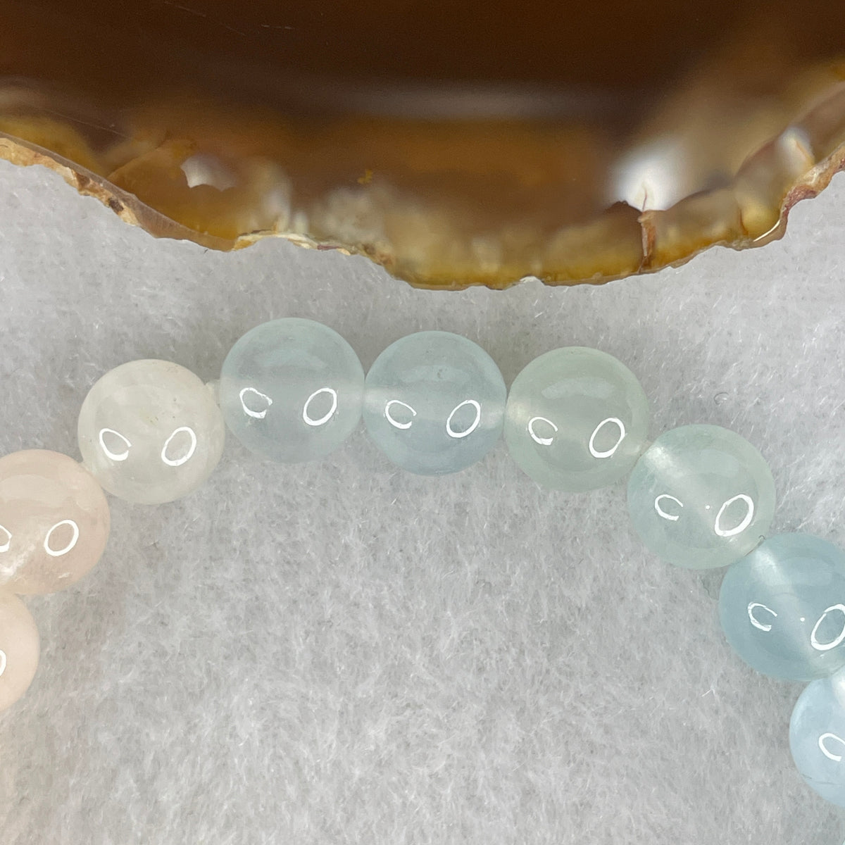 Above Average Grade Natural Multi Color Morganite Beads Bracelet | 9.3mm Pastel Harmony Amulet (22.46g | 16cm Wrist | 21 Beads)
