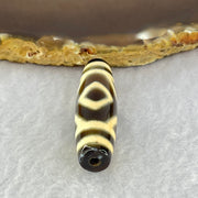 Natural Powerful Tibetan Old Oily Agate 2-Eye Vajra Dzi Bead Heavenly Master (Tian Zhu) 二眼天珠 7.81g 38.4 by 11.5mm - Huangs Jadeite and Jewelry Pte Ltd