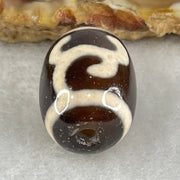 Natural Powerful Tibetan Old Oily Black White Agate Green Tara Dzi Bead Heavenly Master (Tian Zhu) 绿度母天珠 4.79g 17.6 by 13.2mm - Huangs Jadeite and Jewelry Pte Ltd