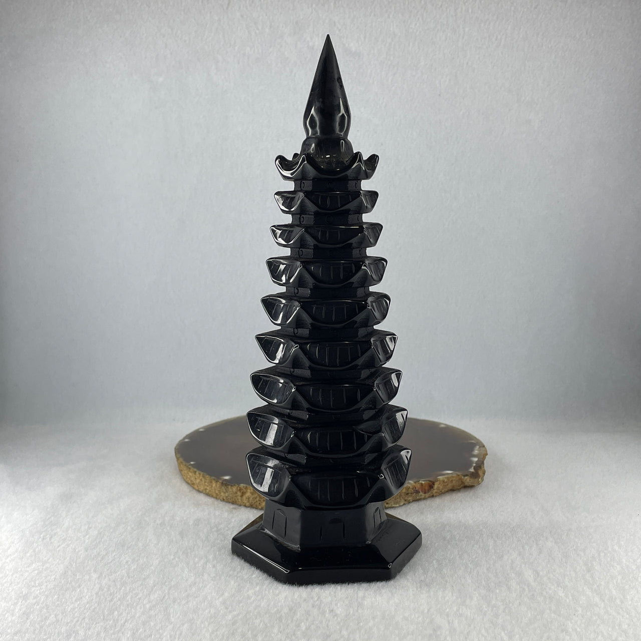 Black Obsidian Pagoda Display 739.8g 77.4 by 69.4 by 210.0mm