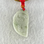 Type A Faint Green Lavender Dragon Half Heart Pendant 11.35g 40.0 by 23.9 by 4.7mm - Huangs Jadeite and Jewelry Pte Ltd