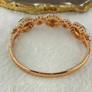 Natural Dark Blood Red Amber with Crystal in Rose Gold Color Bangle 26.43g 18cm 12.1 by 9.0 by 3.5mm 3pcs - Huangs Jadeite and Jewelry Pte Ltd