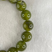 Natural Green Serpentine Jade Beads Bracelet 天然山由玉手链 42.89g 16.5cm 12.4mm 17 Beads - Huangs Jadeite and Jewelry Pte Ltd